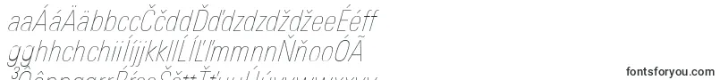 Шрифт UniversNextProUltralightCondensedItalic – словацкие шрифты