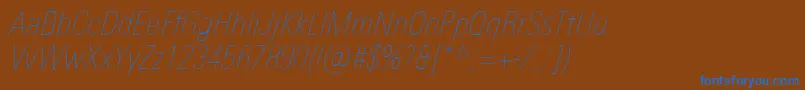 Шрифт UniversNextProUltralightCondensedItalic – синие шрифты на коричневом фоне