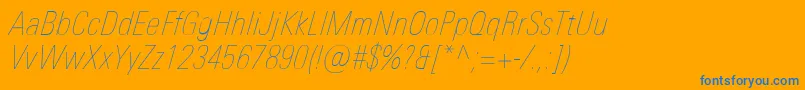 fuente UniversNextProUltralightCondensedItalic – Fuentes Azules Sobre Fondo Naranja