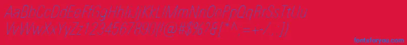 UniversNextProUltralightCondensedItalic Font – Blue Fonts on Red Background