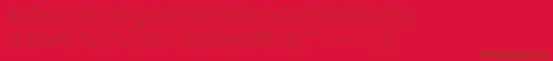 Шрифт UniversNextProUltralightCondensedItalic – коричневые шрифты на красном фоне
