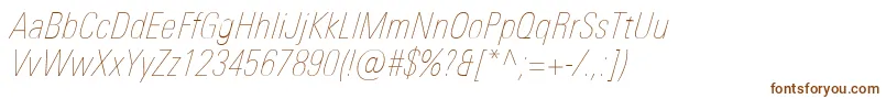 Шрифт UniversNextProUltralightCondensedItalic – коричневые шрифты