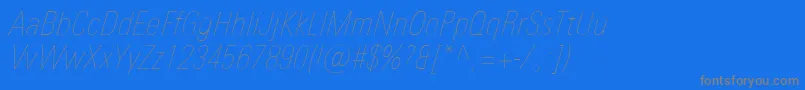 UniversNextProUltralightCondensedItalic Font – Gray Fonts on Blue Background