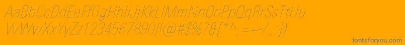 UniversNextProUltralightCondensedItalic Font – Gray Fonts on Orange Background