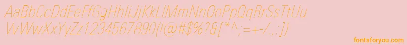Шрифт UniversNextProUltralightCondensedItalic – оранжевые шрифты на розовом фоне