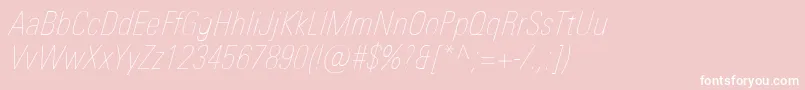 UniversNextProUltralightCondensedItalic Font – White Fonts on Pink Background