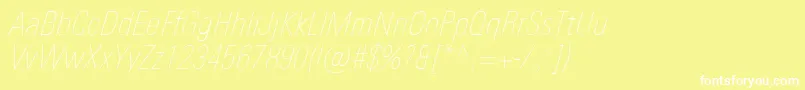 UniversNextProUltralightCondensedItalic Font – White Fonts on Yellow Background