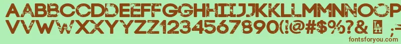 Шрифт LaStreetKids – коричневые шрифты на зелёном фоне