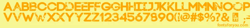 Шрифт LaStreetKids – оранжевые шрифты на жёлтом фоне