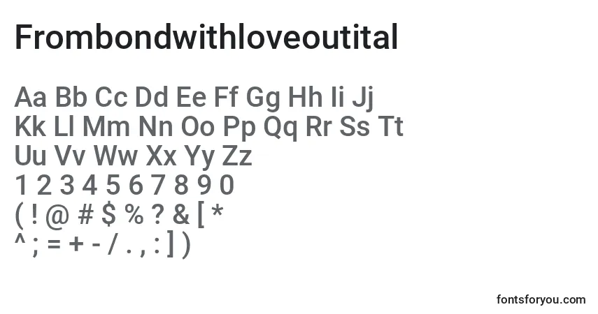 Czcionka Frombondwithloveoutital – alfabet, cyfry, specjalne znaki