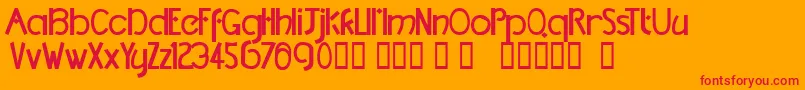 TmDccNormal Font – Red Fonts on Orange Background