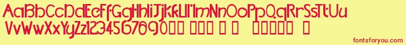 TmDccNormal Font – Red Fonts on Yellow Background