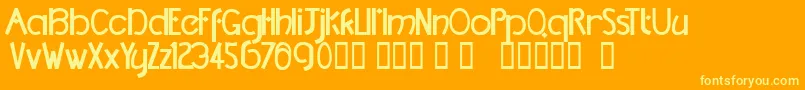 TmDccNormal Font – Yellow Fonts on Orange Background