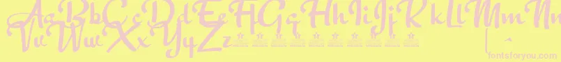 PeacemakerPersonalUse Font – Pink Fonts on Yellow Background