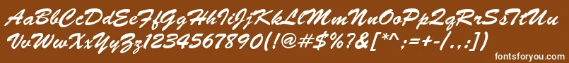 BrushScriptRegular Font – White Fonts on Brown Background