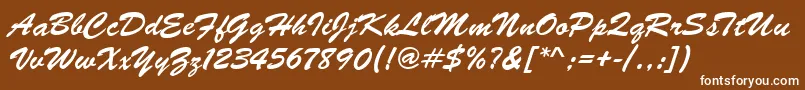 Шрифт BrushScriptRegular – белые шрифты на коричневом фоне
