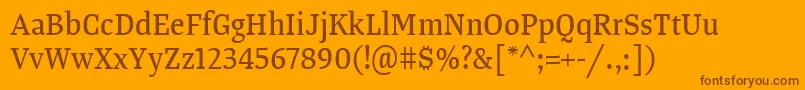 TangerserifnarrowRegular Font – Brown Fonts on Orange Background