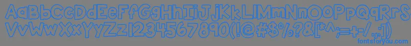 Kbsticktoit-fontti – siniset fontit harmaalla taustalla