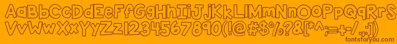 Kbsticktoit Font – Brown Fonts on Orange Background