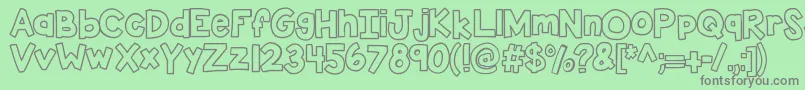 Kbsticktoit Font – Gray Fonts on Green Background