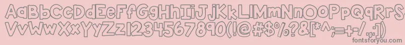 フォントKbsticktoit – ピンクの背景に灰色の文字