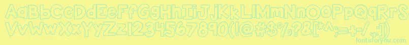 Kbsticktoit Font – Green Fonts on Yellow Background