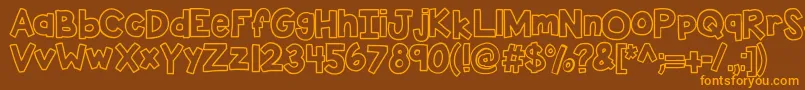 Kbsticktoit Font – Orange Fonts on Brown Background