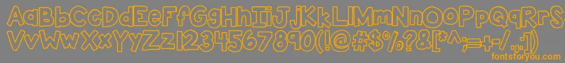 Kbsticktoit-Schriftart – Orangefarbene Schriften auf grauem Hintergrund