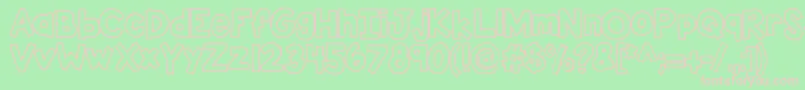 フォントKbsticktoit – 緑の背景にピンクのフォント