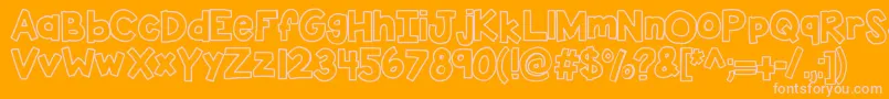 Kbsticktoit-fontti – vaaleanpunaiset fontit oranssilla taustalla