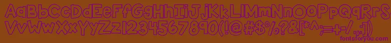 Kbsticktoit Font – Purple Fonts on Brown Background