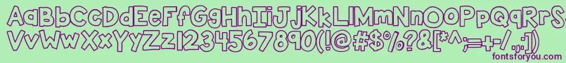 Kbsticktoit-fontti – violetit fontit vihreällä taustalla