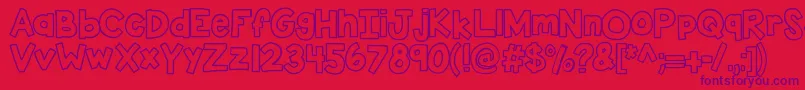 Kbsticktoit Font – Purple Fonts on Red Background