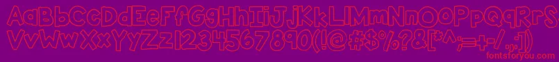 フォントKbsticktoit – 紫の背景に赤い文字