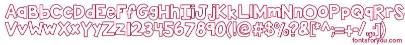 フォントKbsticktoit – 白い背景に赤い文字