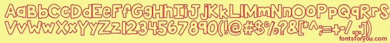 Kbsticktoit Font – Red Fonts on Yellow Background