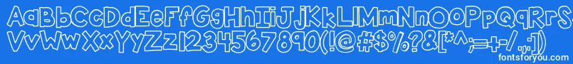 Kbsticktoit Font – White Fonts on Blue Background