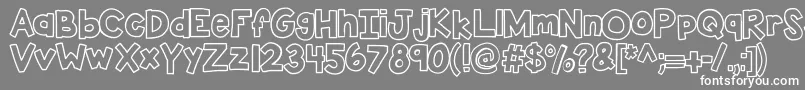 Kbsticktoit-Schriftart – Weiße Schriften auf grauem Hintergrund