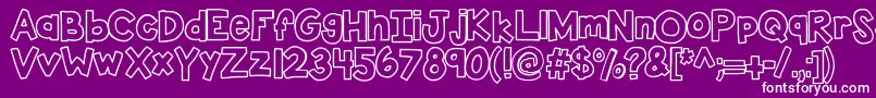 Kbsticktoit-fontti – valkoiset fontit violetilla taustalla