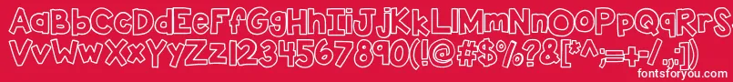 フォントKbsticktoit – 赤い背景に白い文字