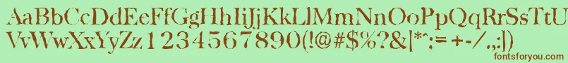 BaskervillerandomRegular Font – Brown Fonts on Green Background