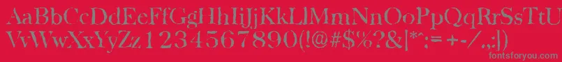 BaskervillerandomRegular Font – Gray Fonts on Red Background