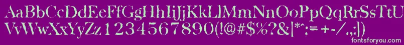 BaskervillerandomRegular Font – Green Fonts on Purple Background