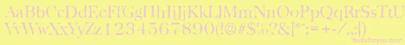 BaskervillerandomRegular Font – Pink Fonts on Yellow Background