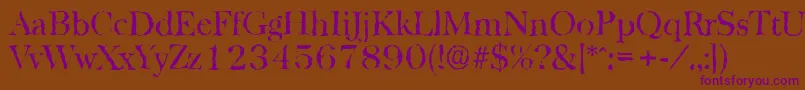 BaskervillerandomRegular Font – Purple Fonts on Brown Background