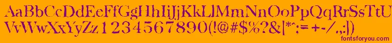 BaskervillerandomRegular Font – Purple Fonts on Orange Background