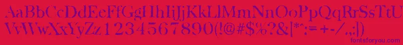 BaskervillerandomRegular Font – Purple Fonts on Red Background
