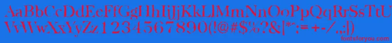 BaskervillerandomRegular Font – Red Fonts on Blue Background