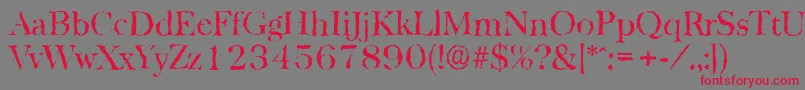 BaskervillerandomRegular-Schriftart – Rote Schriften auf grauem Hintergrund