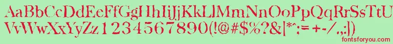フォントBaskervillerandomRegular – 赤い文字の緑の背景